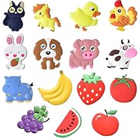 Fridge Magnets for Kids, 15 Magnetic Animals for Toddlers, Educational Animal Fridge Magnets for Early Learning and Fine Motor Skills Development