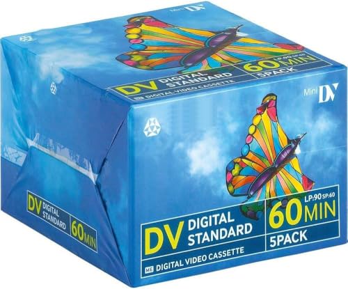 5 casetes de vídeo para videocámara mini dv minidv 60 minutos modo SP y 90 minutos LP mode compatible con Sony compatible con TDK compatible con Panasonic videotape video