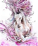 QIAOYUE Gemälde nach Zahlen/Rahmenlos/Ölgemälde Schöne Pferdebilder nach Zahlen für Erwachsene, Kinder, Anfänger, Studenten, Künstlerbedarf, Wanddekoration