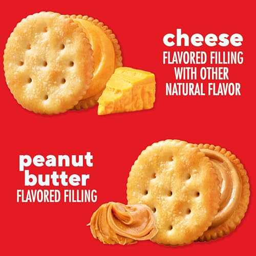 Image of RITZ Peanut Butter and Cheese Sandwich Crackers Variety Pack, Lunch Snacks, 32 Snack Packs (6 Crackers Per Pack), Pack of 115