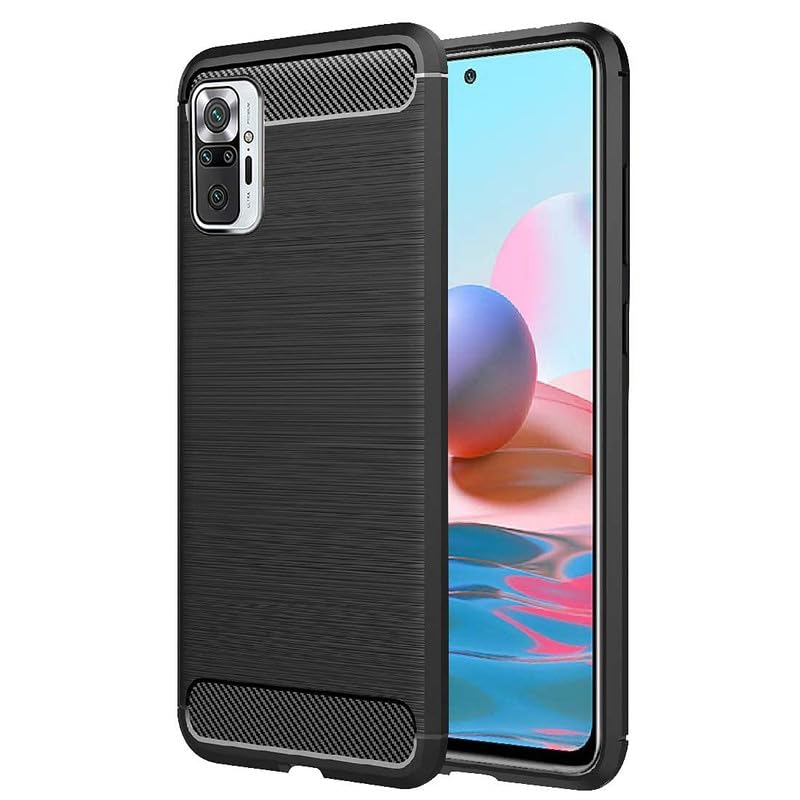 Image of Hybrid Carbon Fiber Back Case for Mi Redmi Note 10 Pro /Note 10 Pro Max (Black)