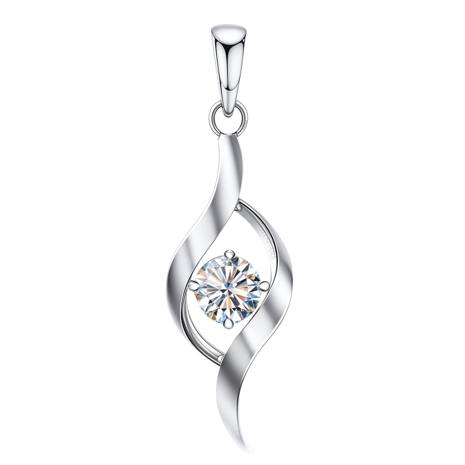 highspark 925 Silver Classic Dew Drop Solitaire Pendant | 92.5 Sterling Silver and Diamond like Brilliance Sparkling Zirconia | Lovely Gift - Studded Dew Drop-picture-12