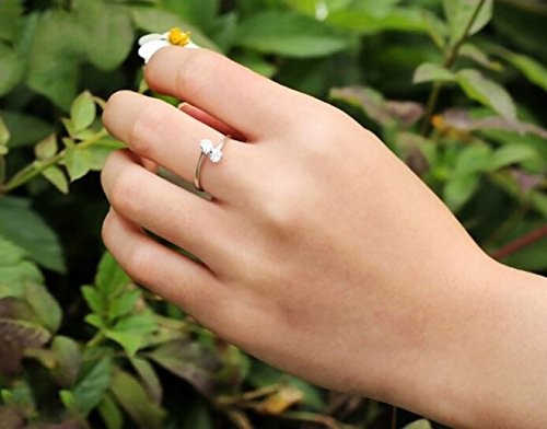 Image of Karatcart Platinum Plated Elegant Austrian Crystal Adjustable Leaf Ring for Women and Girls