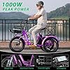 MOONCOOL Electric Tricycle Folding Trike for Adults 500W 48V Removable Battery 20 Inches 3 Wheels Electric Bikes Bicycle for Adults, Three Wheel Electric Cruiser Tricycle #4