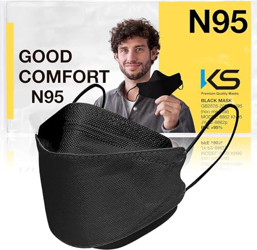 Image of Kashi Surgicals KS Premium N95 Mask for Men & Women - Reusable Mask - Japanese Willow Mask - Korean KF94 Face Mask - 4 Layer DRDO, ISI (BIS) Certified FFP2 Protection