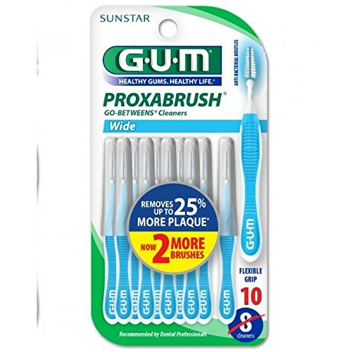 GUM Go-Betweens Proxabrush Cleaners Wide [3614] 8 ea, 10 Count (Pack of 1)