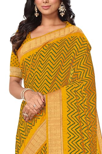 Image of MIRCHI FASHION Women Saree Cotton Silk Batik Block Printed | Breathable Office Wear and Regular Use Sari with Blouse Piece