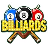 GLOBLELAND Lustiges Billard Blechschild Vintage Billard Schwarz Acht Blechschilder Wanddekoration Für Billardzimmer Cafés Bars Bierlokale Imbisse Kneipen Geschäfte Lustiges Retro Schild Für Männer