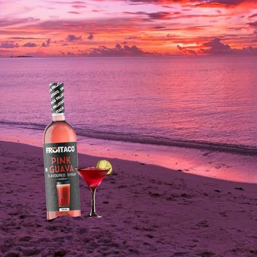 Image of Fruitaco Pink Guava Syrup: Perfect Mixer for Enhancing Mocktails & Cocktails, Drinks, and Mojitos at Parties, Conveniently Packaged in a 750ml Bottle for All Your Mixing Needs | Non-Alcoholic