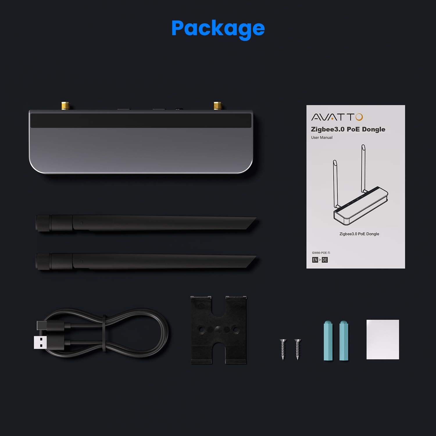AVATTO Zigbee/Thread PoE Dongle avec connexion Ethernet, USB et WiFi, clé Zigbee basée sur ESP32+CC2652P, passerelle Zigbee 3.0 pour Home Assistant via Zigbee2MQTT ou ZHA