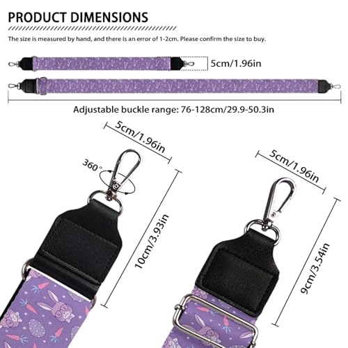 Image of Halloween Handbag Strap Canvas Purse Strap Colorful Bat Black Shoulder Strap Multicolor Bats Replacement Strap