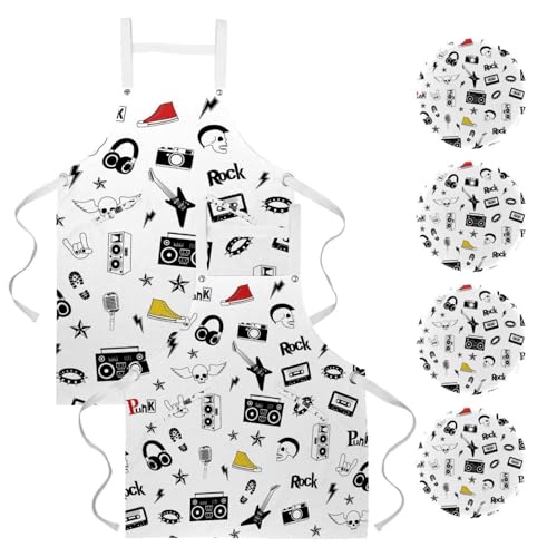 Tabliers de cuisine avec 4 broches pour ajuster la taille durant le travail