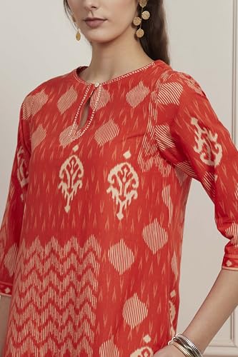 Image of BIBA Women Cotton Printed Straight Kurta