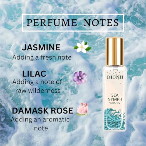 Image of Dionii SEA NYMPH Womens Eau De Parfum Perfume | Long Lasting Aquatic Fragrance With Lilac & Damask Rose, 20 ML