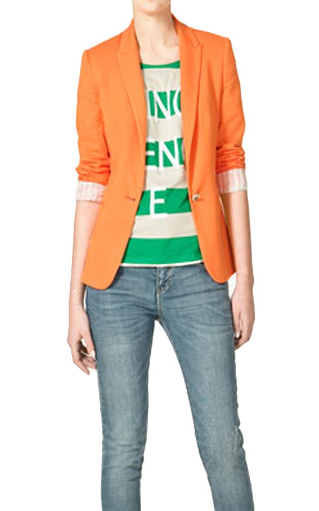 Lookbook Store® Women's Classic Chic Coloured Lapel Tailored Cotton Blazer Suit