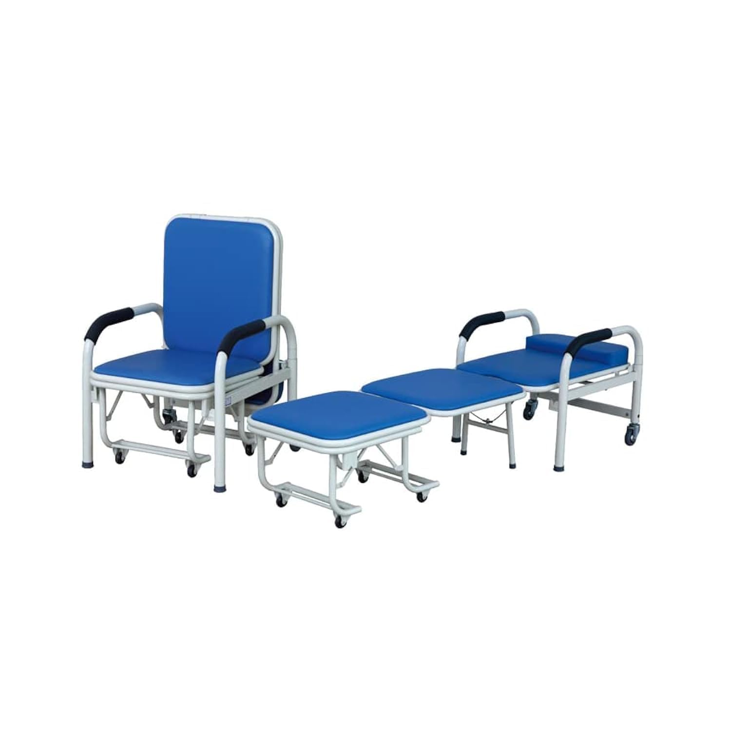 King Mariot Medical Equipments 2 in 1 Transformable Hospital Attendant Bed + Patient Companion Chair Perfect For Hospitals Clinics Patient Room