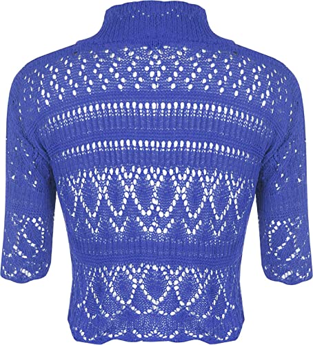 Loxdonz Women's Crochet Knit Cropped Bolero Shrug Cardigan Open Front Short Shrugs for Women2