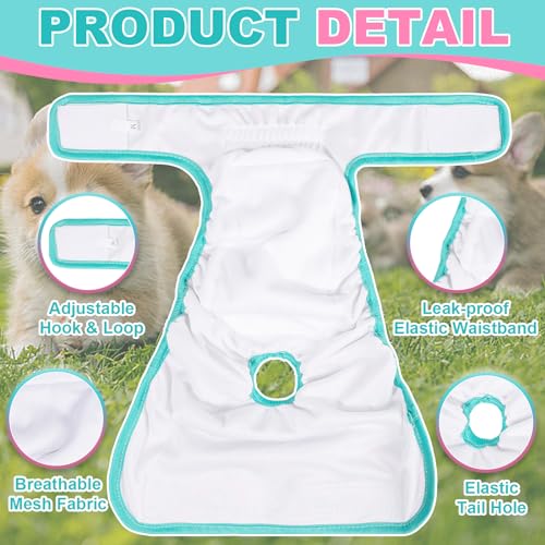 Image of XPCARE Reusable Dog Diapers - 2 Packs Absorbent, Leak-Proof for Female Dogs (Small)