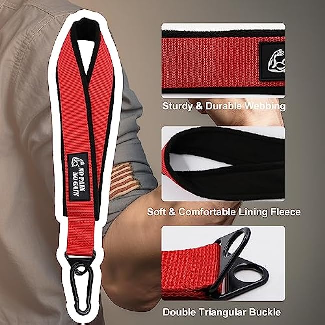 Arm Wrestling Training Strap Belt Hand Grip Arm Finger Forearm Exerciser Strengthener for Cable Machine and Free Weight