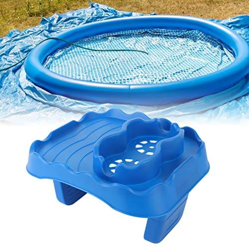 Hot Tub Table Tray, Adjustablee Hot Tub Table Tray Hot Tub Accessories with Drain Holes Anti Slip Drink Caddy for Bathtub Spa Outdoor Patio (Blue)