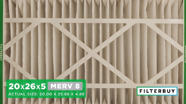 Image of Filterbuy 20x26x5 Air Filter MERV 8 Essential Dust & Allergy Defense (2-Pack), Pleated HVAC AC Furnace Filters for Electro-Air, Lennox, White Rodgers, and More (Actual Size: 20.00 x 25.88 x 4.88)