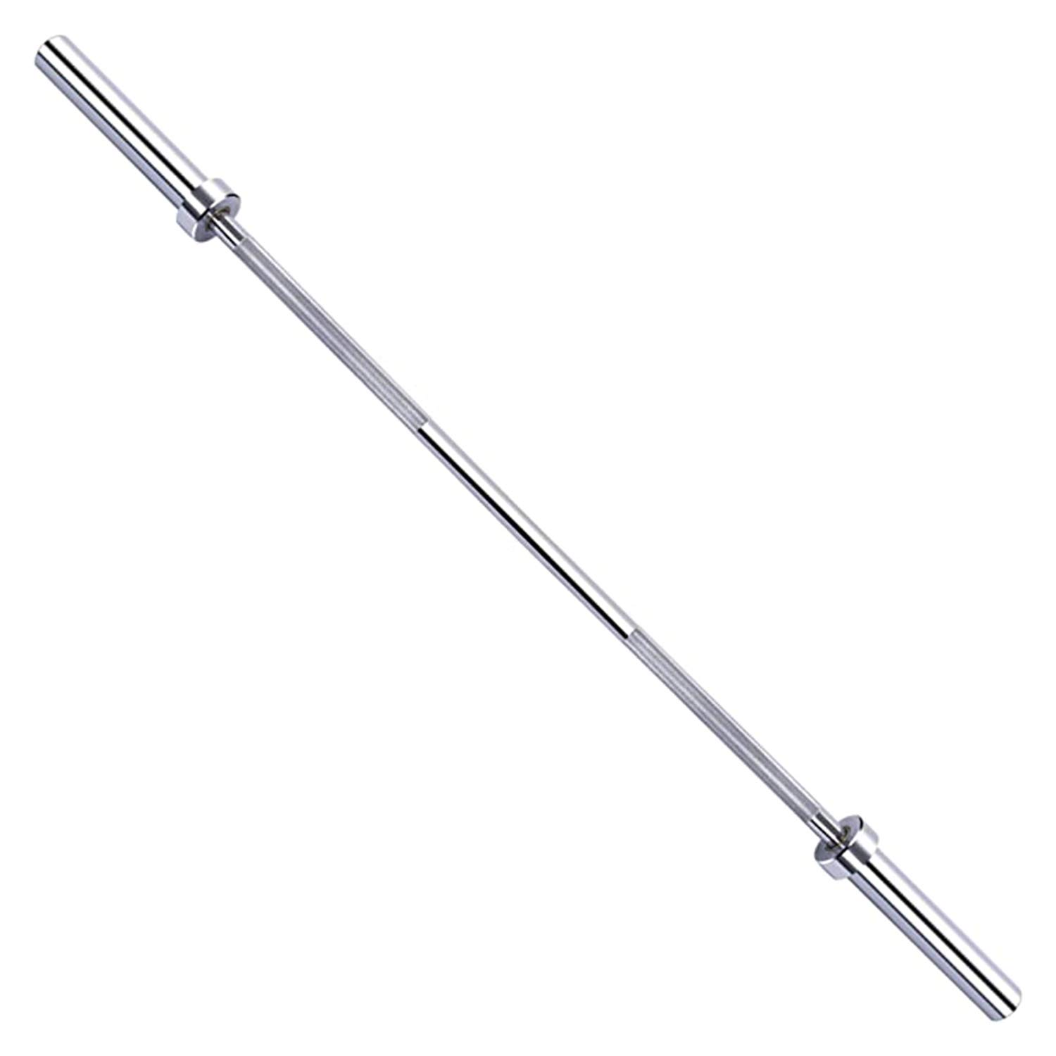 HulkFit Solid 2-Inch Olympic Bar Barbell Weight Lifting Bar, 700-Pound Capacity (Chrome, 7-Foot)