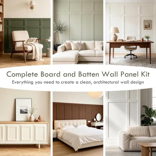 1 Set 94.5in X 47.2in MDF Board and Batten Wall Panel Kit by Sel Natural - Used condition - Image 7