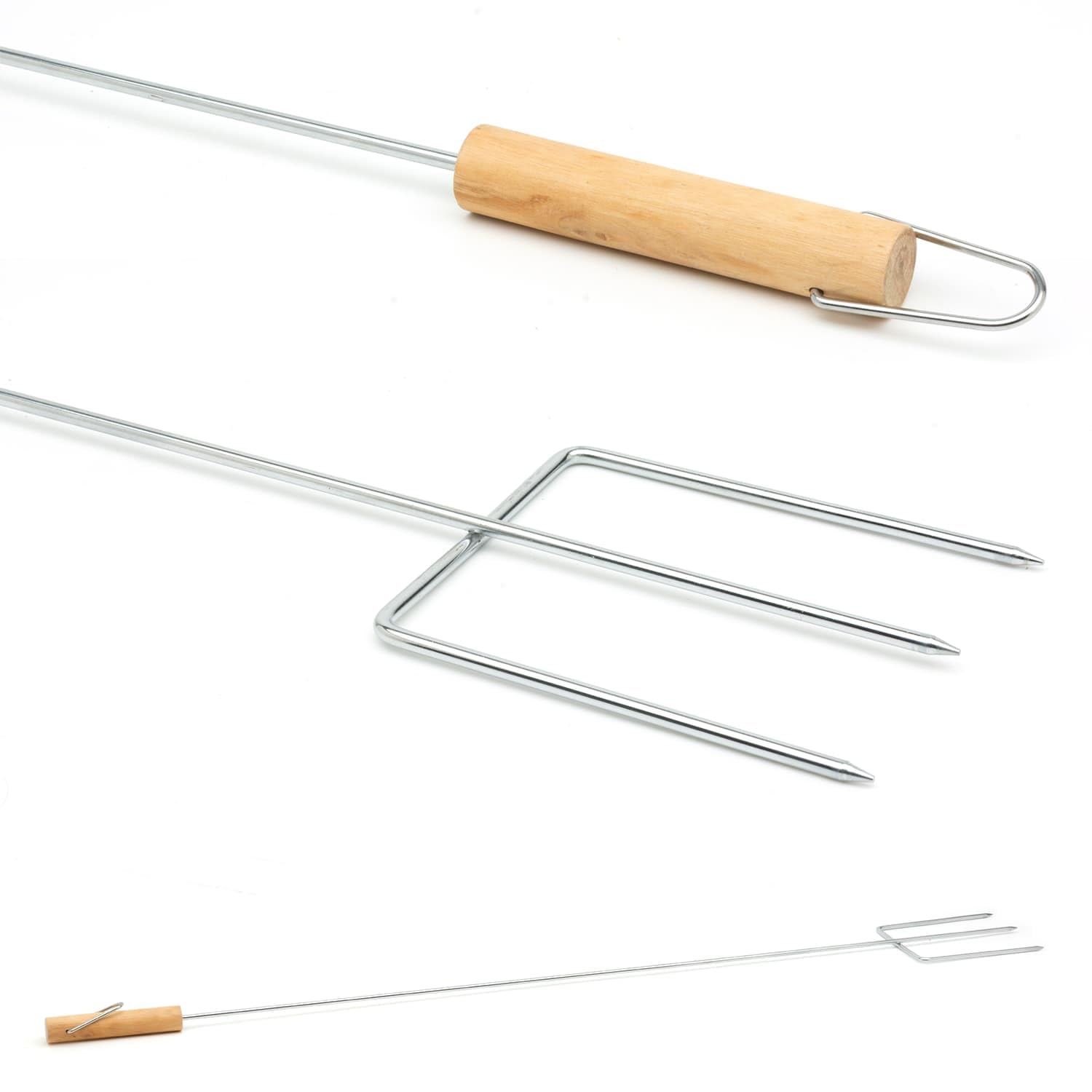 CKB LTD Marshmallow Toasting Fork - Extra Long 75cm Large Roasting Skewer with Wooden Handle for BBQ Grilling, Bonfire, Camping, Fire Pit, Campfire, Barbecue Telescoping