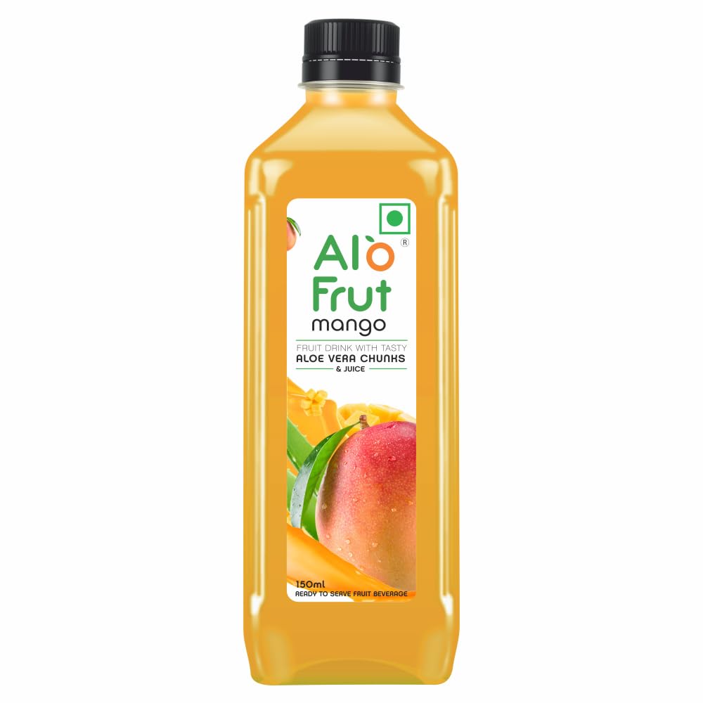 Alo frut Mango Fruit Drink with Tasty Aloevera Chunks & Juice | Goodness of Mango and Aloevera | Ready-to-Serve Fruit Juice - 150 ml (Pack of 30)-image-33