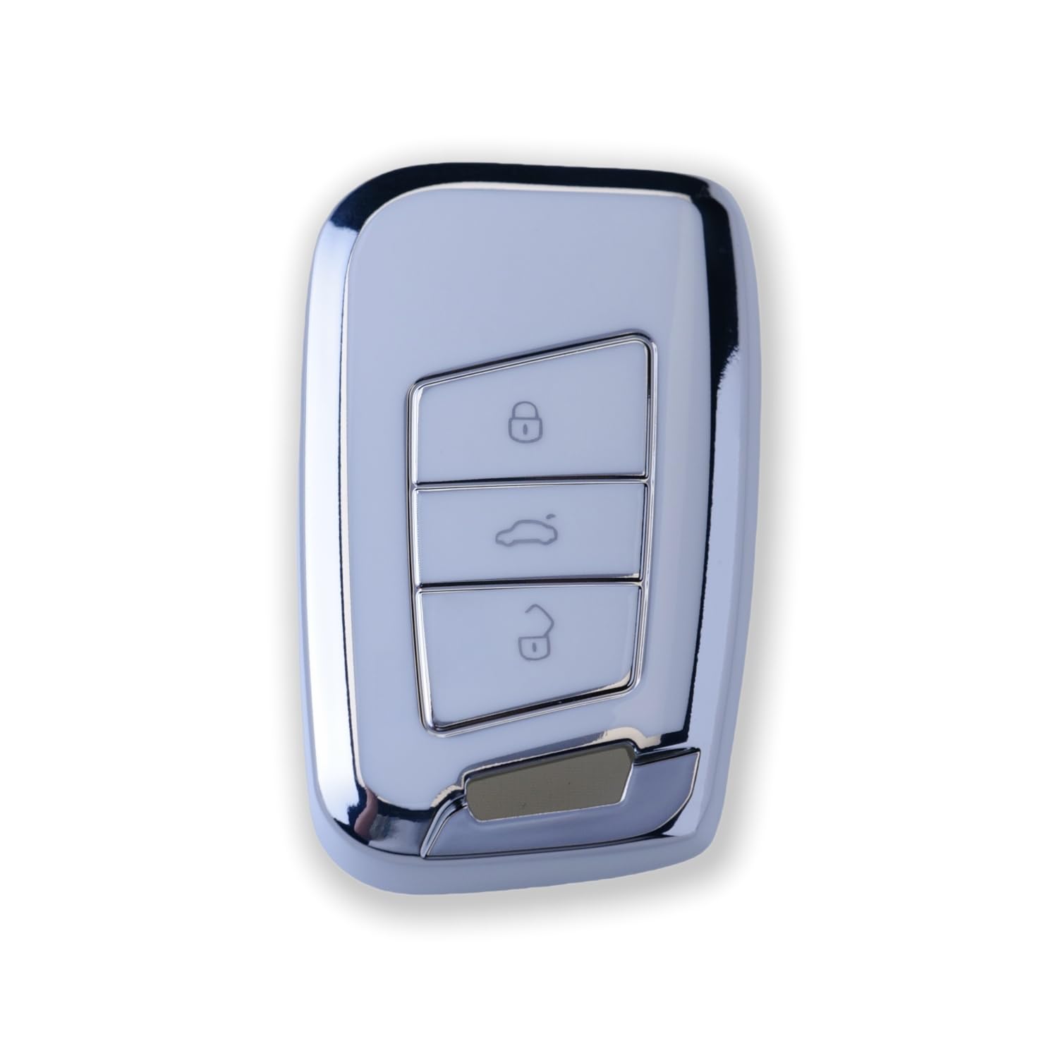 RUXYAXFOL TPU copertura chiave auto per VW Golf 7 Passat B8 Seat Leon Ibiza Toucan T-Cross Polo CC Skoda Superb Kodiaq Custodia chiave auto, 2 pezzi, bianco argento