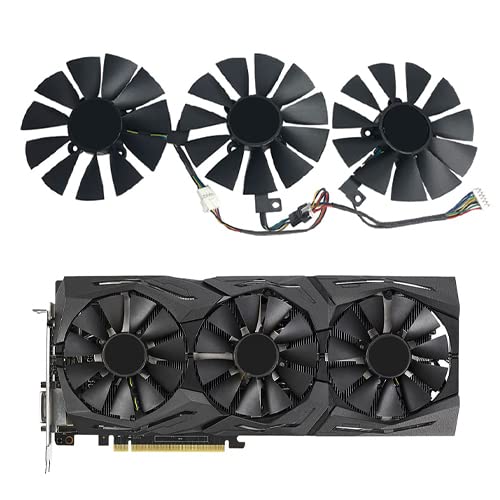Jzwefdo 87MM FDC10U12S9-C FDC10H12S9-C T129215SU Video Card Cooling Fan Replacement for ASUS GTX 980 Ti R9 390X 390 GTX 1060 1070 1080 Ti RX 480 Graphics Card Cooling Fan (Fan-ABC)