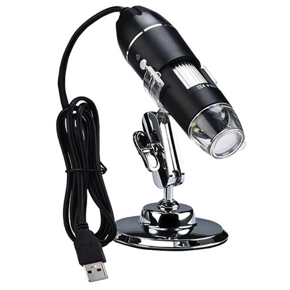 Microscope 1600X 1000X 500X USB Digital Microscope Zoom Magnifier Camera with Metal Stand 8 LED(500X)