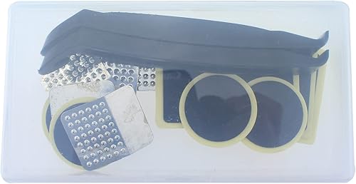 SQXBK Kit de reparación de neumáticos interiores de bicicleta, kit de parche de tubo de bicicleta con caja de almacenamiento portátil para ciclismo,