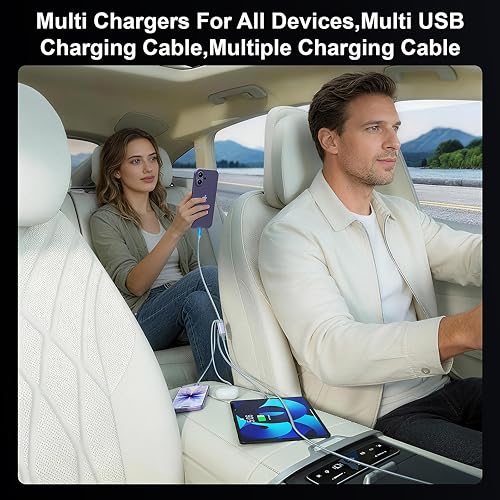 Multi Charging Cable 4ft 2Pack 4 in 1 Charger Cord,Doub Tyep-C Rapid Cable - image 6