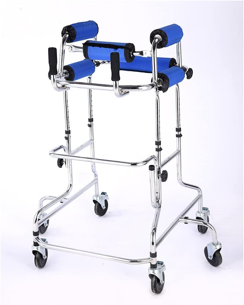 Deambulatore medico per anziani 100 kg/220 libbre deambulatore medico con sedile e 6 ruote rotonde regolabile in altezza emiplegia riabilitazione dispositivo in piedi per anziani disabili Girello