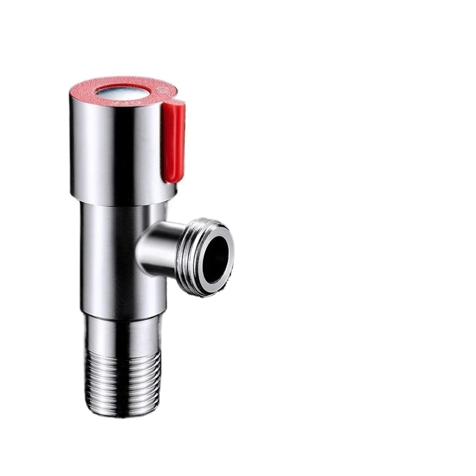 Bvhisehp 1 In 1 Out-Red 1 Inlet 2 Stainless Steel Angle Valve Dual Handle Control Hot Cold Water Triangle Shut Off Valve For Washing Machine Toilet Bathroom Faucet(1 In 1 Out-Red)