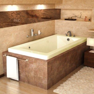 Guadeloupe 30 x 60 x 23" Rectangular Air Jetted Bathtub Color/Trim: Biscuit / Brushed Nickel, Options: 2" Lip, Drain: Left
