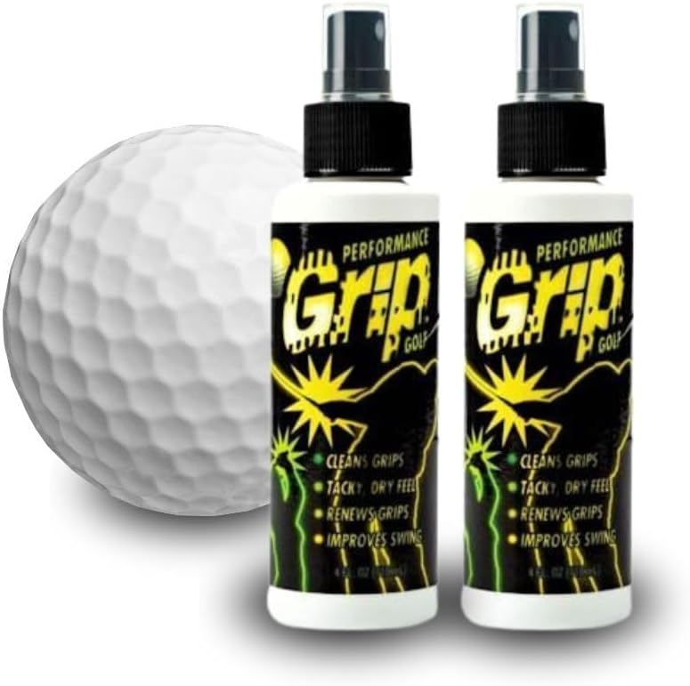 Performance Grip Spray for Golf โ Club Grip Cleaner Boosts Traction, Rejuvenates & Extends Grip Life โ Ideal for Golf Shoes, Clubs & Gloves (8oz - 2 pack)