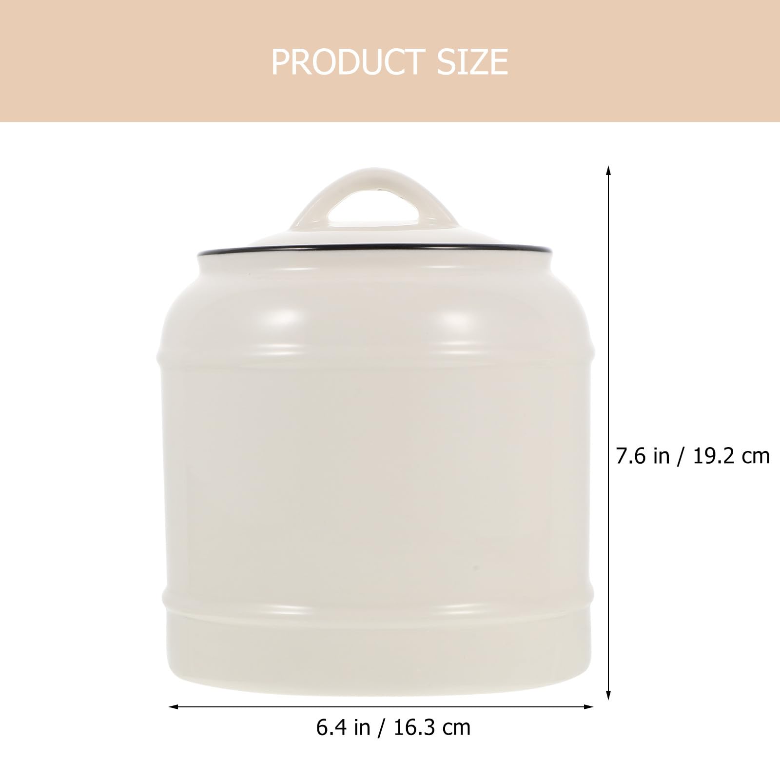 Cabilock Contenitore per Alimenti in Materiale Ceramico da 2200ml Bianco con Coperchio Ermetico, Contenitore per Tè e Zucchero senza Sbavature, per Cucina e Conservazione