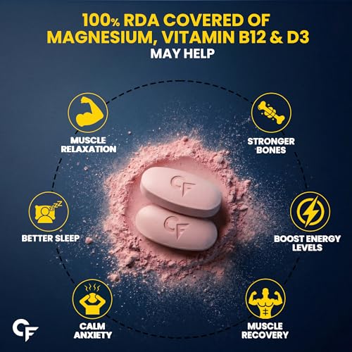 Image of Carbamide Forte Magnesium Glycinate for Women 1682mg | Magnesium supplement for women with Vitamin D3 & B12 | High Absorption Formula For Muscle Recovery, Sleep & Bone Health | 60 Veg Tablets