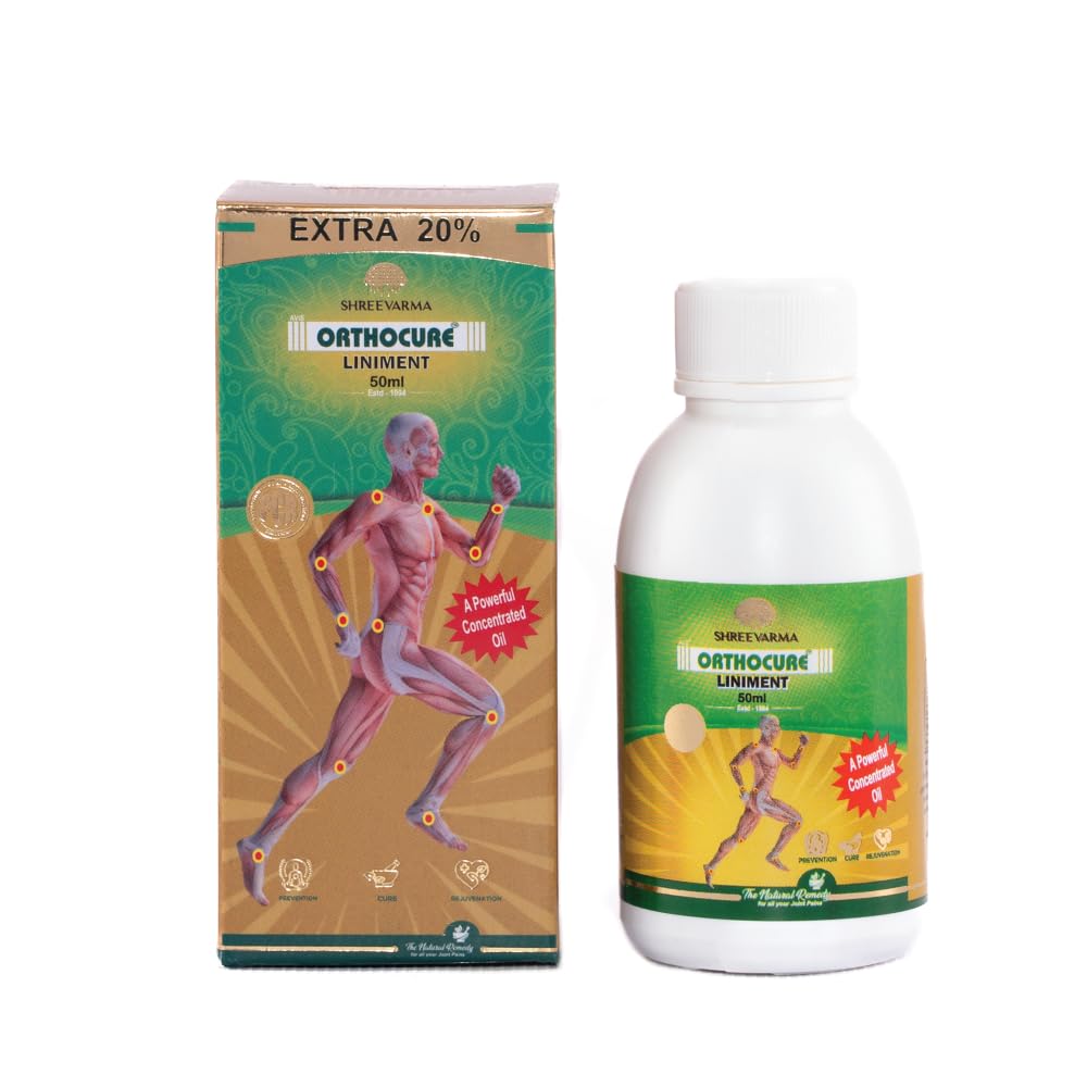 ShreeVarma Orthocure Liniment for Joint Pain Relief | Ayurvedic Oil for Back Pain Relief | Knee Pain Relief | Eucalyptus oil - 50ml