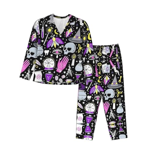 Pyjama à manches longues pour en finir avec les nuits froides : ensemble boutonné bohème XXL