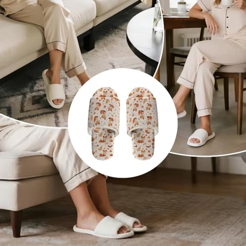 chaqlin Cute Soft Indoor Open Toe Slippers Non-slip Sole Lightweight House Slippers Bedroom Home Shoes 7