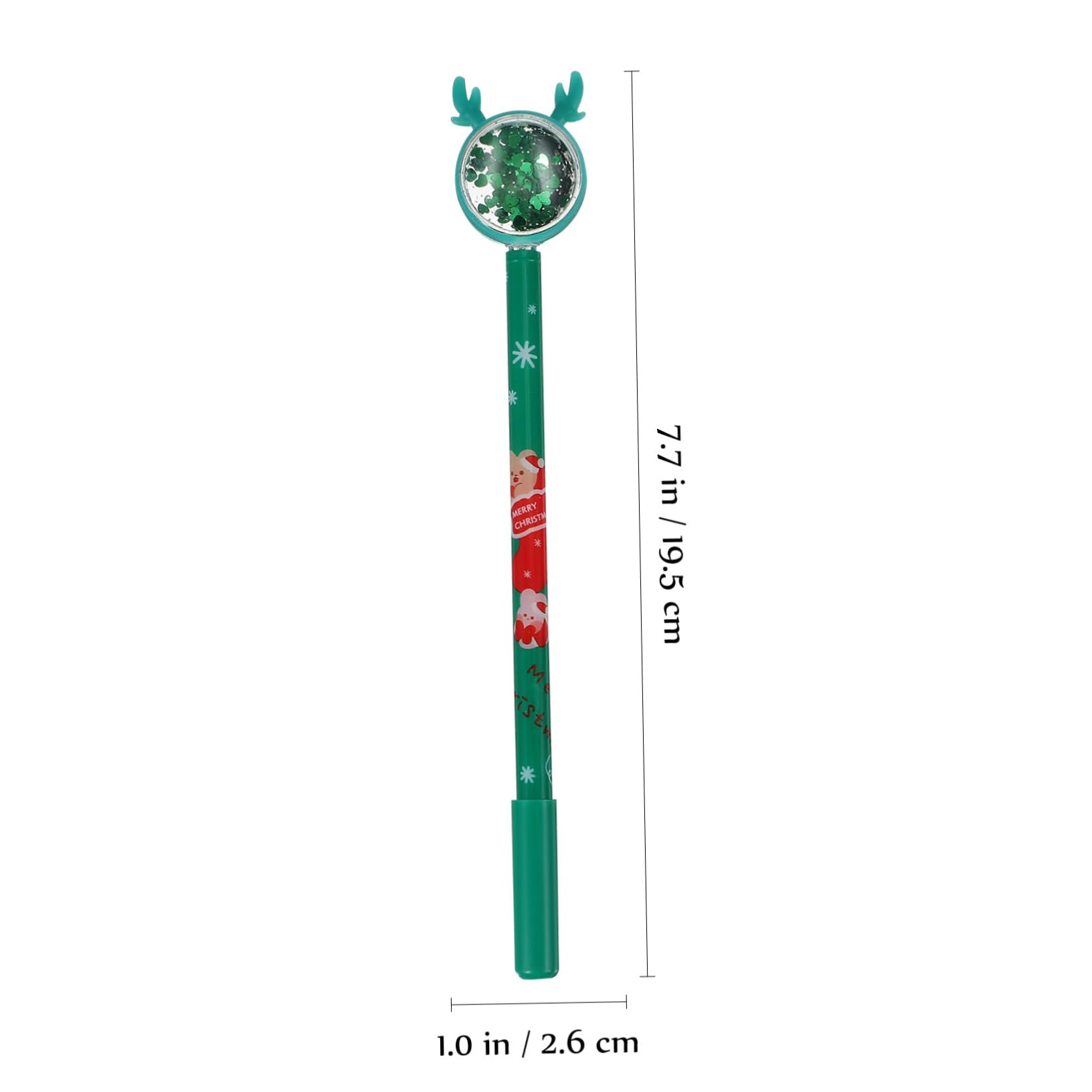 36 Pièces Stylos Gel Noël avec Topper Renne Pailleté Stylos Encre Gel Multicolores Rouges Verts Marrons pour Bureau et Festive