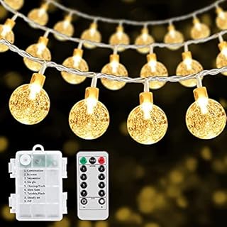 RJEDL Globe String Lights Fairy Lights Battery Operated,10M/33ft 100LEDs Waterproof Fairy Lights 8 Modes with Remote Control & Timer for Indoor Home Balcony Outdoor Patio Party Garden Decorations