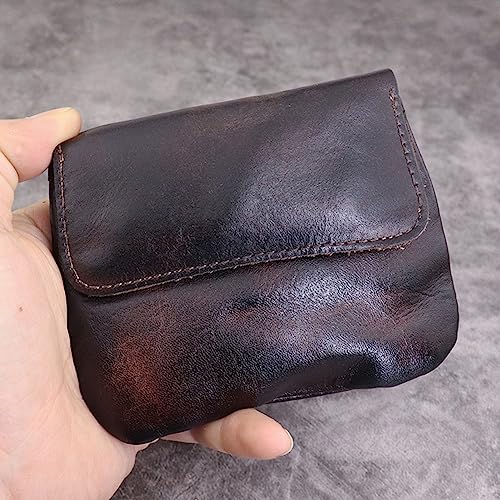 1 Pcs Leather Coin Purse Wallet With Card Slots,Snap Leather Coin Pouch, Coin Organizer, Change Holder,Card Case, Leather Storage Bag for Men & Women 6