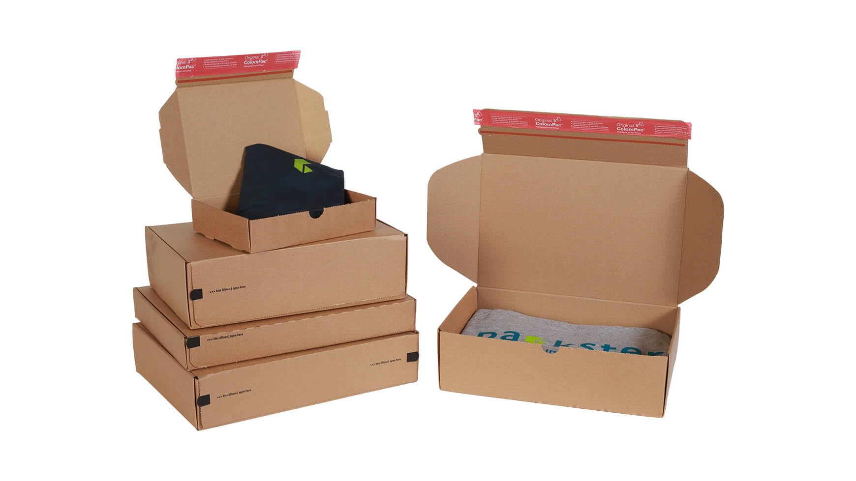 40x Modulbox 250 x 175 x 50 mm Selbstklebestreifen Braun Briefkarton Maxibrief Versandkarton DHL, Hermes, UPS