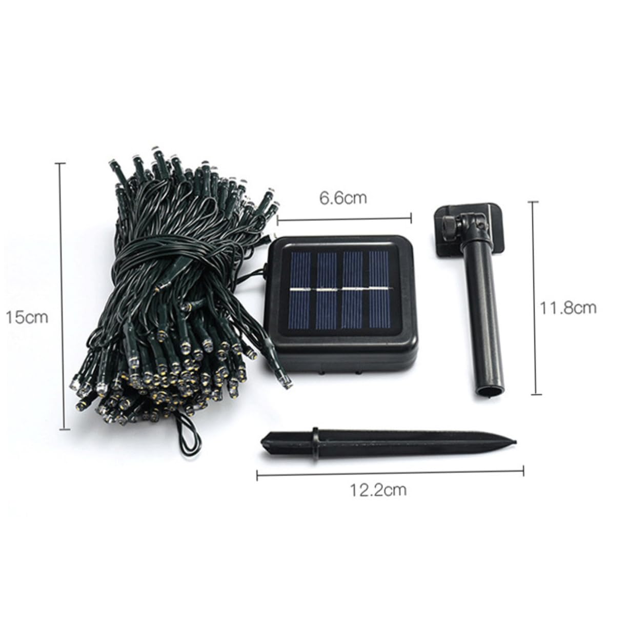 Solar LED Lichterkette 10m 100 Leds 2 Satz für Außen Weiß