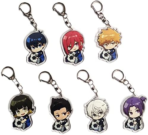 JCvCX Anime Keychain Meguru Bachira Cosplay Keychains Figure Keyring Car Key Chain (7pcs)