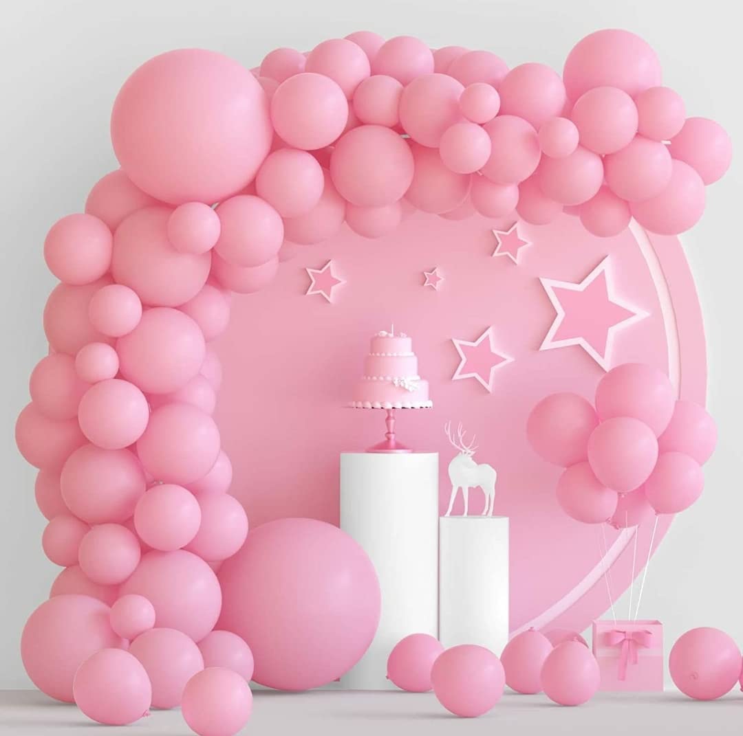 SRIHANUMANAGENCY,Pastel Rubber Balloons For Birthday Decoration Party/Birthday/Party Decoration (PACK OF 100, LIGHT PINK PASTEL)